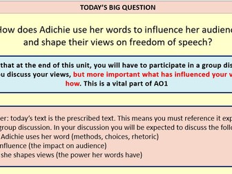Understanding Adichie - Text A - Unit 3 WJEC English Lit Lang GCSE