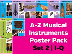 A-Z Musical Instruments Poster Pack Set 2: I-Q
