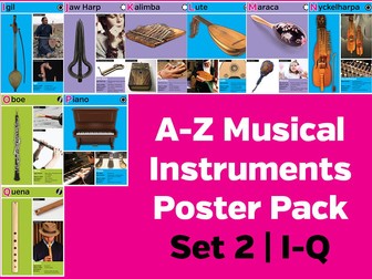 A-Z Musical Instruments Poster Pack Set 2: I-Q