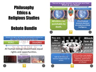 GCSE Religious Studies Debate Generators [Philosophy, Ethics & Religion Debate Bundle]