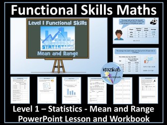 Level 1 Functional Skills Maths - Statistics - Mean and Range
