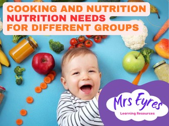 Nutritional Needs for Different Groups Lesson | Food Technology and Cooking & Nutrition