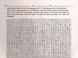 Body Parts Word Maze