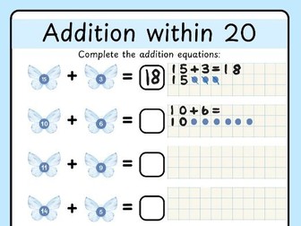 KS1 Addition Worksheet Pack (x5) | UK Curriculum | Differentiated | PDF