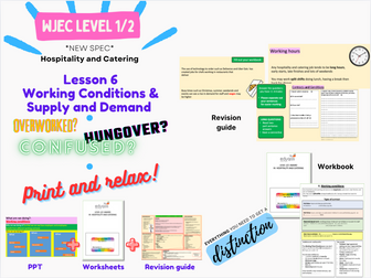 Hospitality and Catering - Unit 1 - Lesson 6. Working Conditions & Supply and Demand