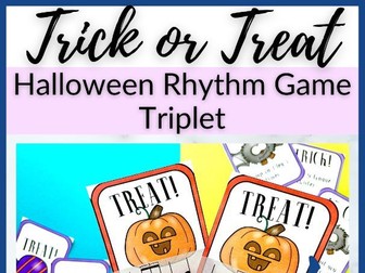Triplet Trick or Treat Halloween Rhythm Game for Elementary Music Lessons