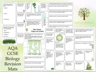 Home Learning Revision -  Plant Tissues, Organs and Systems - AQA GCSE Biology