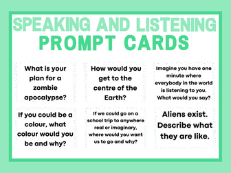 100 Speaking and Listening Prompt Cards