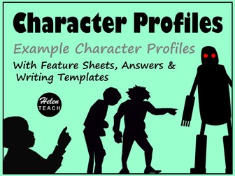 Example Character Profiles BUNDLE with Feature Sheets, Answers & Templates