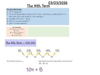 Nth Term Teaching Slides