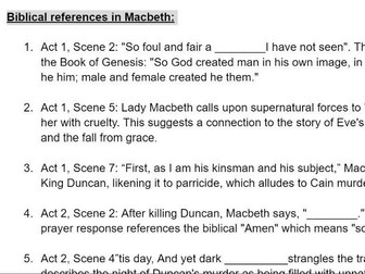 Biblical references in Macbeth