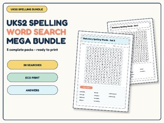 UKS2 Spelling Word Search Mega Bundle | 38 Searches