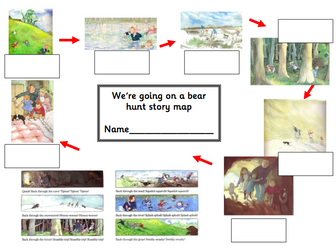 We're Going on a Bear Hunt Story Map [includes labelling sheets differentiated 5 ways ]