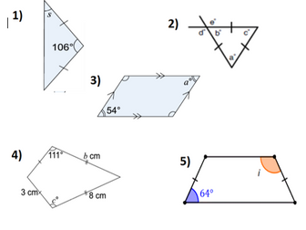 Angle facts, angles in triangles and quadrilaterals