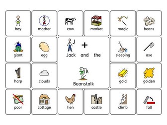 Jack and the Beanstalk Symbol Word Grid