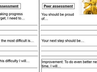 Peer and self assessment postcards