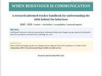 When Behaviour Is Communication – Research-Informed Teacher Handbook