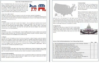 How Do The US Presidential Elections Work? - Reading Comprehension / Informational Text