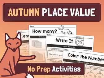 Fall Place Value Worksheets | Hundreds, Tens, & Ones, Autumn Math Activities