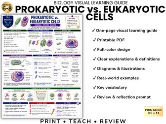 PROKARYOTIC vs. EUKARYOTIC CELLS Biology Visual Learning Guide | Grade 8 & Middle School Science