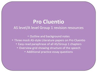 Latin AS A level Pro Cluentio revision resources bundle