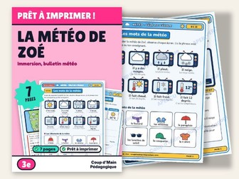 French Immersion Grade 3 Weather Report Reading | La météo de Zoé