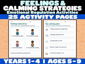 Feelings & Calming Strategies: Emotional Regulation Activities | Years 1–4
