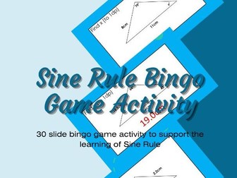 Sine Rule Maths Bingo Game Activity