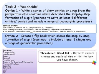 KS3 - What is happening to our coastline? L4. What coastal landforms are created by deposition?Spit