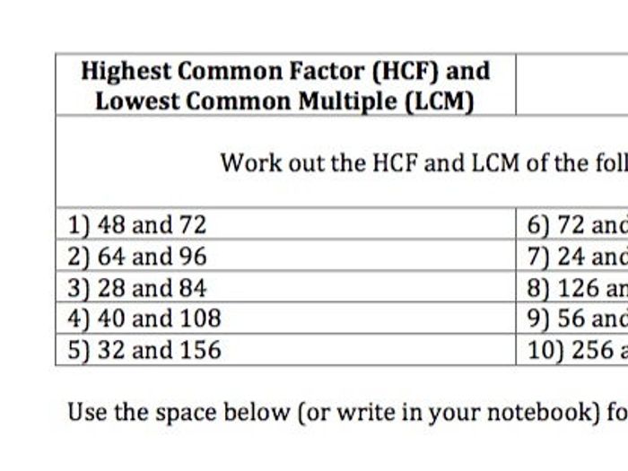 problems on hcf and lcm pdf
