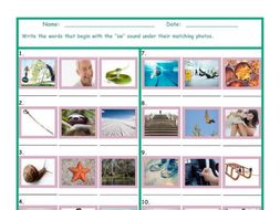 Phonics Consonant Blend SW Photo Worksheet