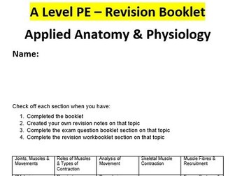 OCR A Level PE - Anatomy & Physiology Revision Booklet
