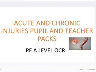 OCR PE A-Level Injuries - Acute and Chronic Pupil Packs