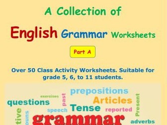 English Grammar Worksheets Part A