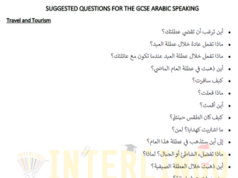 Suggested Questions for the GCSE Arabic Speaking (9-1)