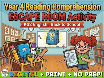 Year 4 Reading Comprehension Escape Room Activity | KS2 English Back to School