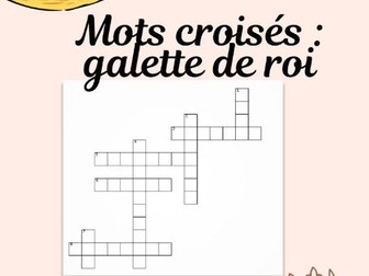 mots croisés: galette des rois KS3