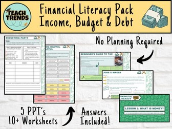 Financial Literacy & Money Unit of Work - PPT's and Worksheets