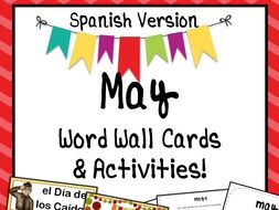 May Word Wall Cards AND Activities! Spanish version