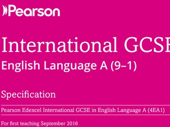 Section A Pearson Edexcel IGCSE English Anthology Part 1: Non-fiction Texts