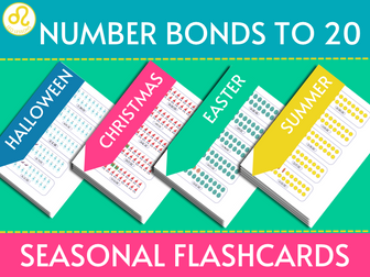 Number Bonds to 20 Seasonal Flashcards