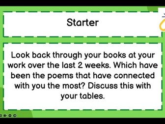 48. Primary English Year 6 Powerpoint - Week 2 (Week 8 continuous) Poetry