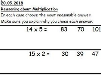 Year 2 - Greater Depth - Reasoning about multiplication