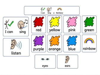 I can sing a rainbow choice board