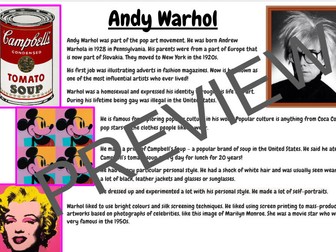 Andy Warhol/ Roy Lichtenstein Info Mats