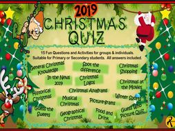 2019 Christmas Quiz & Activities: Form time, lessons, assembly. (KS2-4) by RAResources ...