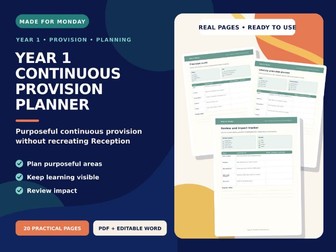 Year 1 Provision & Continuous Provision Planner