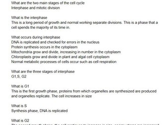 Cell Division Notes 6.1