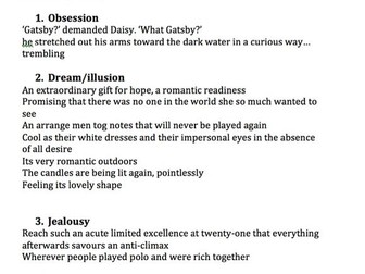 The Great Gatsby Themes and Quotations