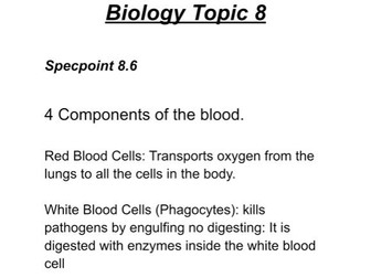 Edexcel GCSE Biology Topic 8 Grade 9 Notes